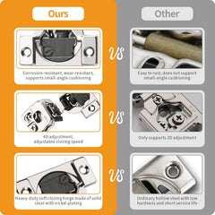 10 Pack 1-1/4" 4D Overlay Soft Close Concealed Hinges for Face Frame Door, Control Closing Speed, Smooth Slow Self