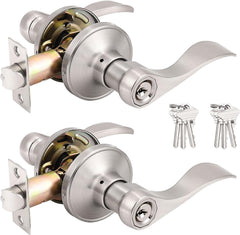 (2 Pack Wave Style Keyed Alike Entry Levers - Door Lever