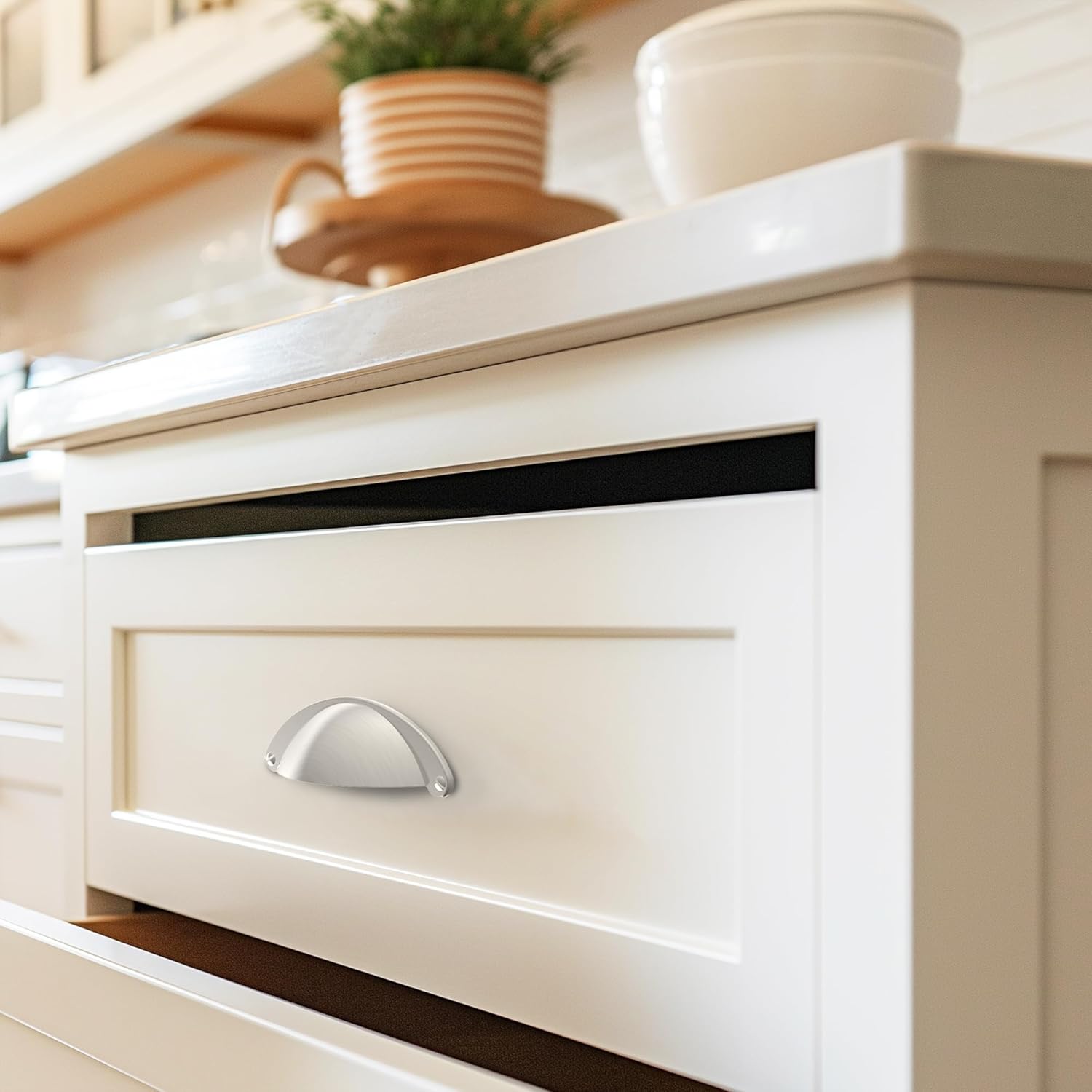 10 Pack | 2 1/2 Inch Drawer Pulls Black Kitchen Cabinet Handles and Dresser Drawer Pulls | Bathroom Matte Black Cabinet