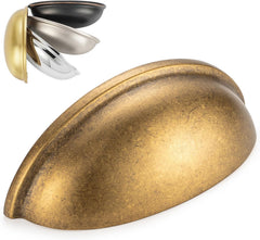 10 Pack 3 Inch Bin Cup Drawer Pulls Antique Brass Cabinet Handles Vintage Brass Cabinet Pulls Cabinets Drawer Dresser