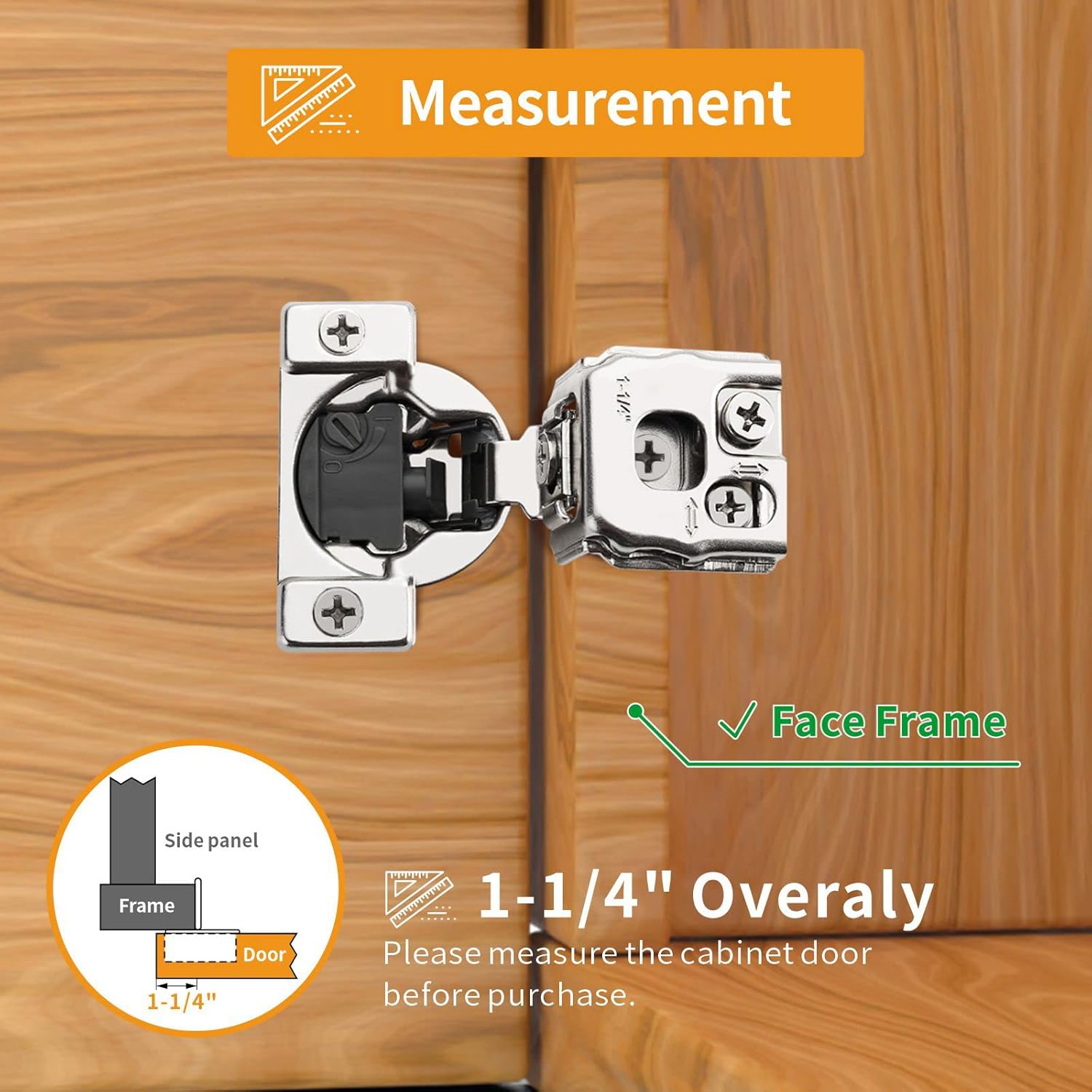 10 Pack 1-1/4" 4D Overlay Soft Close Concealed Hinges for Face Frame Door, Control Closing Speed, Smooth Slow Self