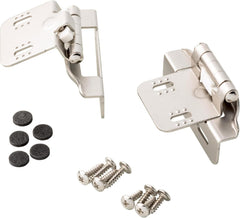 (10-Pack) Self-Closing Cabinet Hinges Semi-Wrap 1/4' Overlay Doors Kitchen/Cabinets/Cupboards/Furniture Satin Nickel