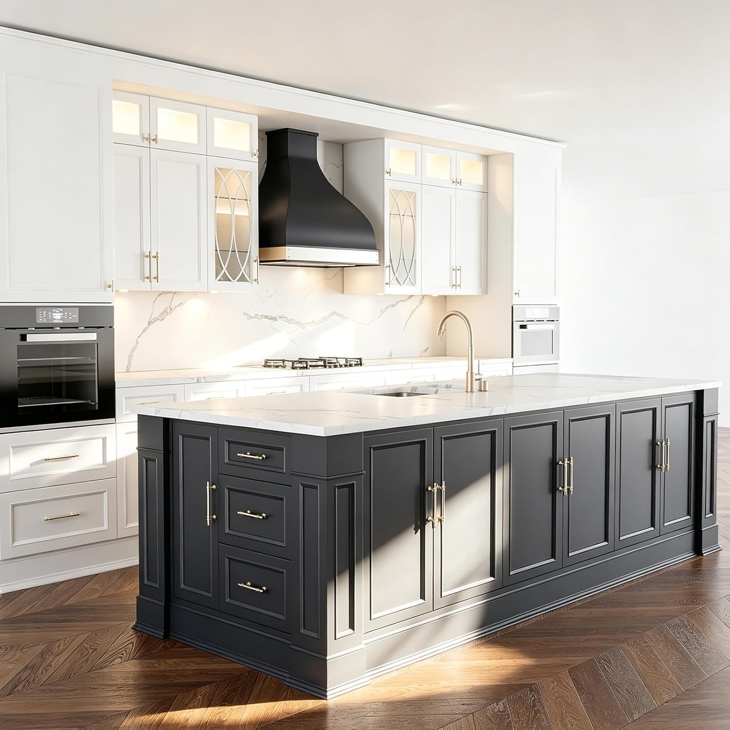 10 Pack Brushed Nickel Cabinet Pulls Kitchen Cabinet Handles, 3inch Cabinet Pullls Brushed Nickel&Gold Kitchen Pulls