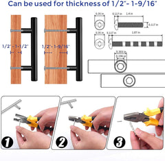 1 Pack 7.38'' Cabinet Pulls Matte Black Stainless Steel Kitchen Cupboard Handles Cabinet Handles 7.38'' Length, 5''