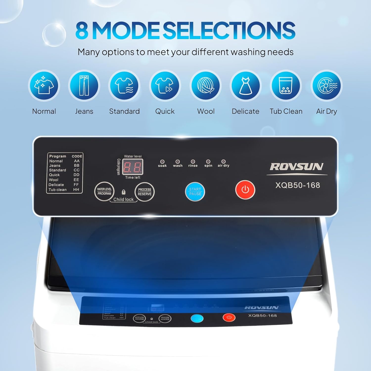 1.8CuFt Portable Clothes Dryer and 17.8LBS Full-Automatic Washing Machine Set, Compact Laundry Washer and Dryer Combo