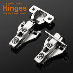 1 Pair（2 Pack） Kitchen Cabinet Hinges for Face Frame Cabinet, Concealed Cabinet Hinges Brushed Nickel with Mounting