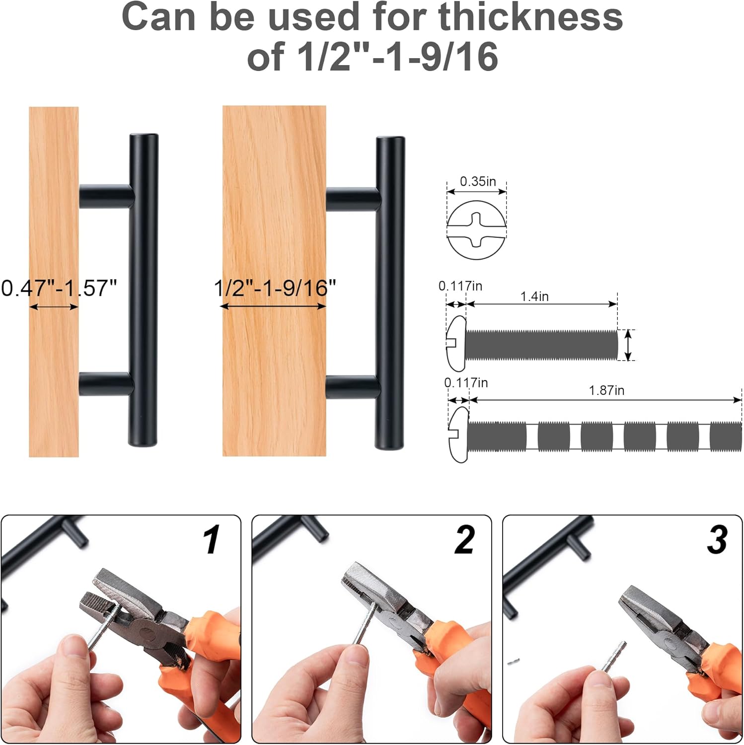 10 Pack Cabinet Pulls Brushed Nickel Stainless Cabinet Handles, and Bathroom Cabinets, 5 Inch Length, 3 Inch Hole Center