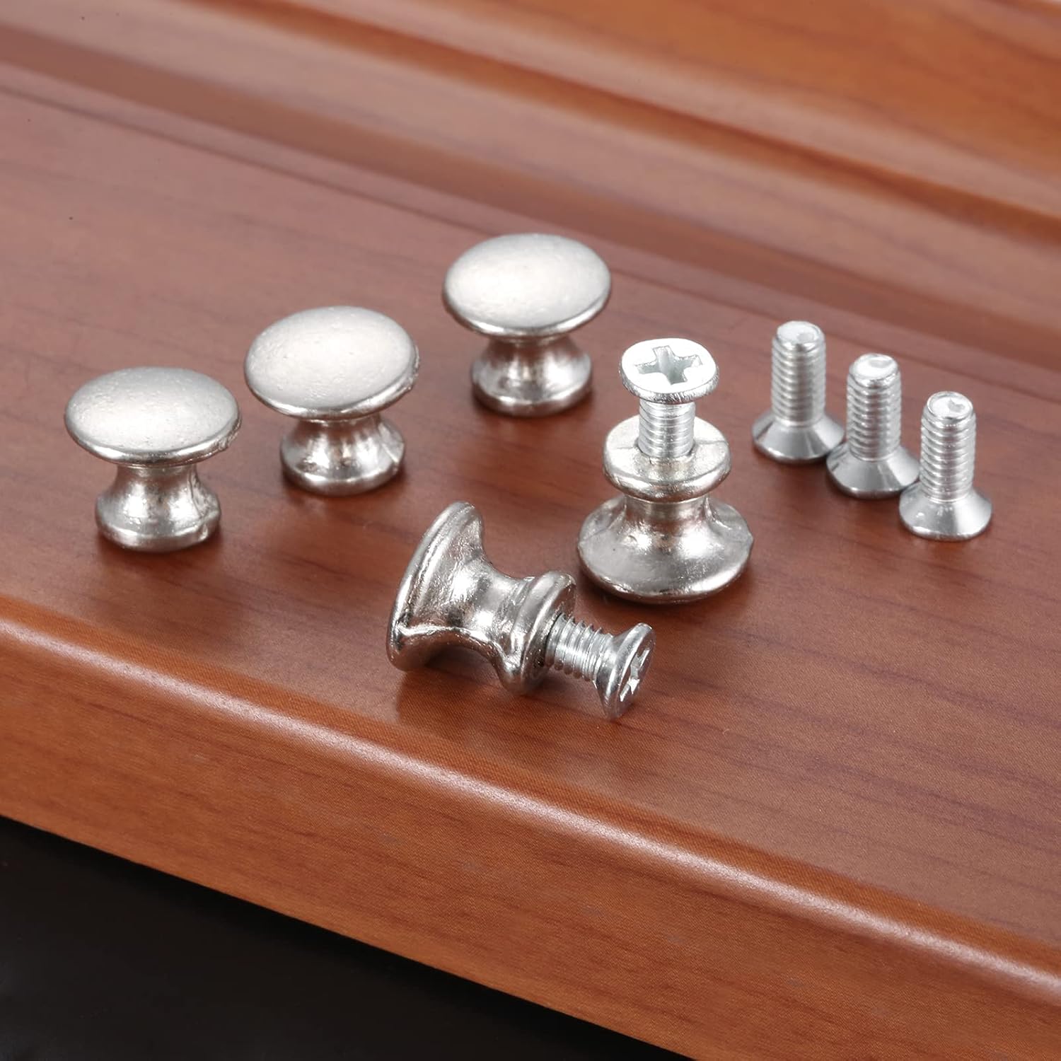 10-Pack Mini Drawer knobs, Silver Jewelry Box Pulls Wooden Cases Cabinet Cupboard Dresser Closet Chest Bin Handles