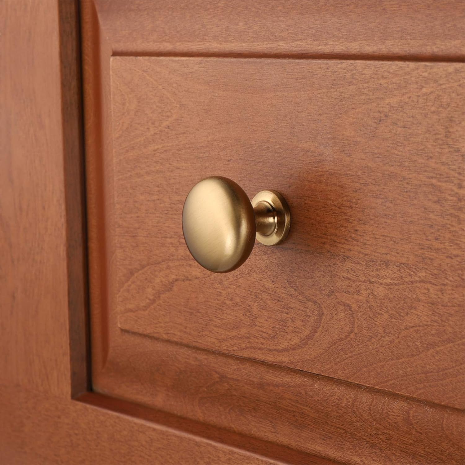 10 Pack Solid Drawer Knob Warm Gold Kitchen Cabinet Knob Champagne Bronze,Euro Style Dresser Knob Antique Brass