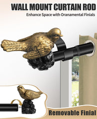 1 or 7/8 Inch Bird-Shaped Decorative Finials for Curtain Rods,Curtain Rod Ends Metal Curtain Rod Finials Ends Easy to
