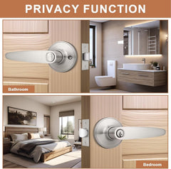 (3 Pack Keyed Entry Door Lever Lock Door Handleset,(keyed Alike) Each with 3 Keys All Same Key in Satin Nickel