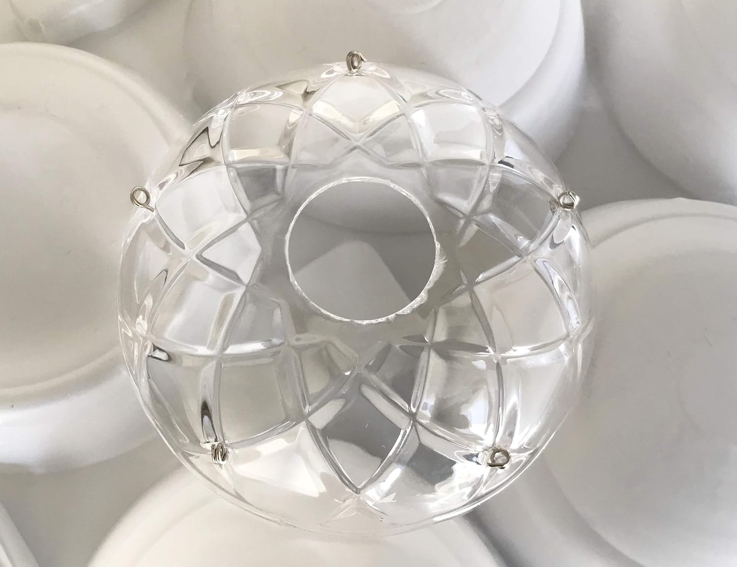 10 Pieces -5 Side Holes, 4-Inches Asfour Chandelier Crystal 30% Lead Crystal Bobeche Lamp Chandelier Parts Cups