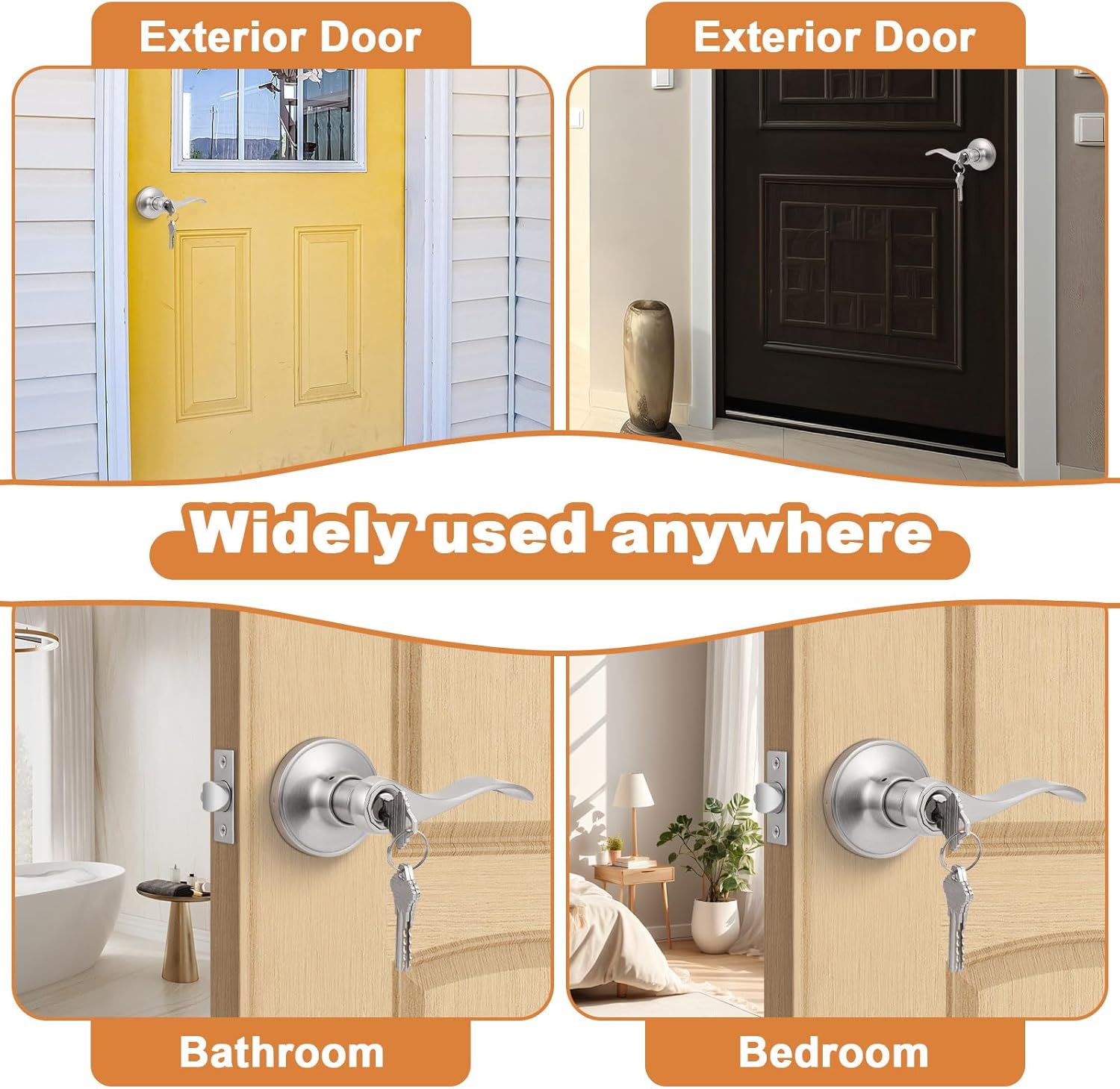 (2 Pack Wave Style Keyed Alike Entry Levers - Door Lever
