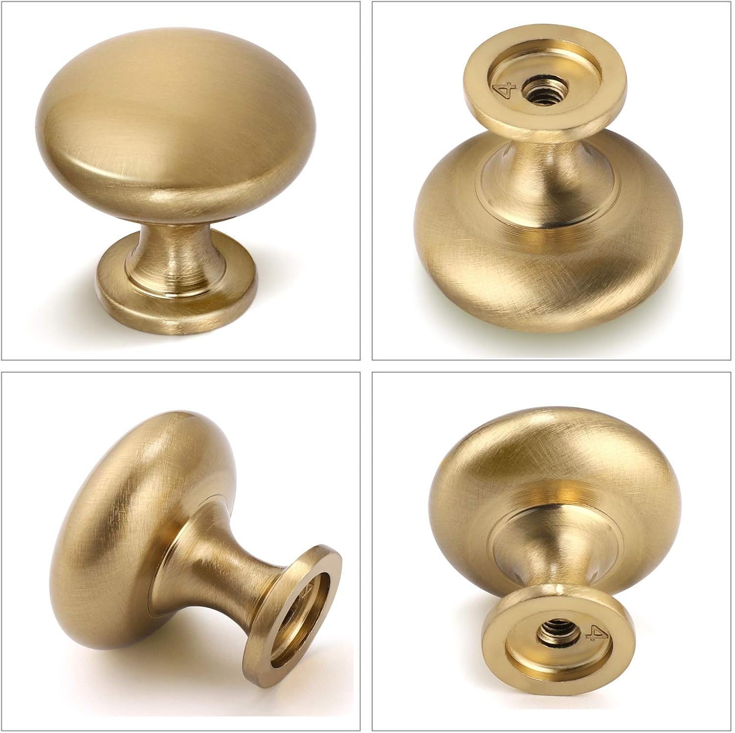 10 Pack Solid Drawer Knob Warm Gold Kitchen Cabinet Knob Champagne Bronze,Euro Style Dresser Knob Antique Brass