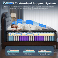 (Luxury Hotel) 12 Inch Hybrid California King Size Mattress, Firm Feel | (2026 Upgraded) Reinforced Edge Support