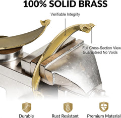 10-Pack Solid Brass Cabinet Bin Pulls,Gold Cup Drawer Dresser Handles,3-Inch Hole Center,Kitchen Cupboard Konbs