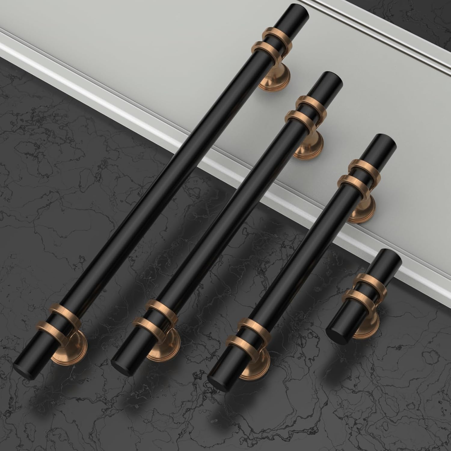 10 Pack Champagne Bronze and Matte Black Kitchen Cabinet Knobs Cabinet Hardware Zinc Knobs Drawers