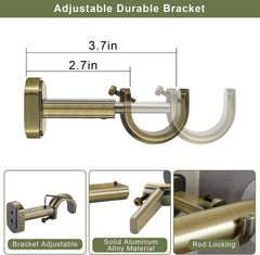 1 1/8 Inch Diameter Curtain Rods, Telescoping Heavy Duty Large Drapery Rod with Adjustable