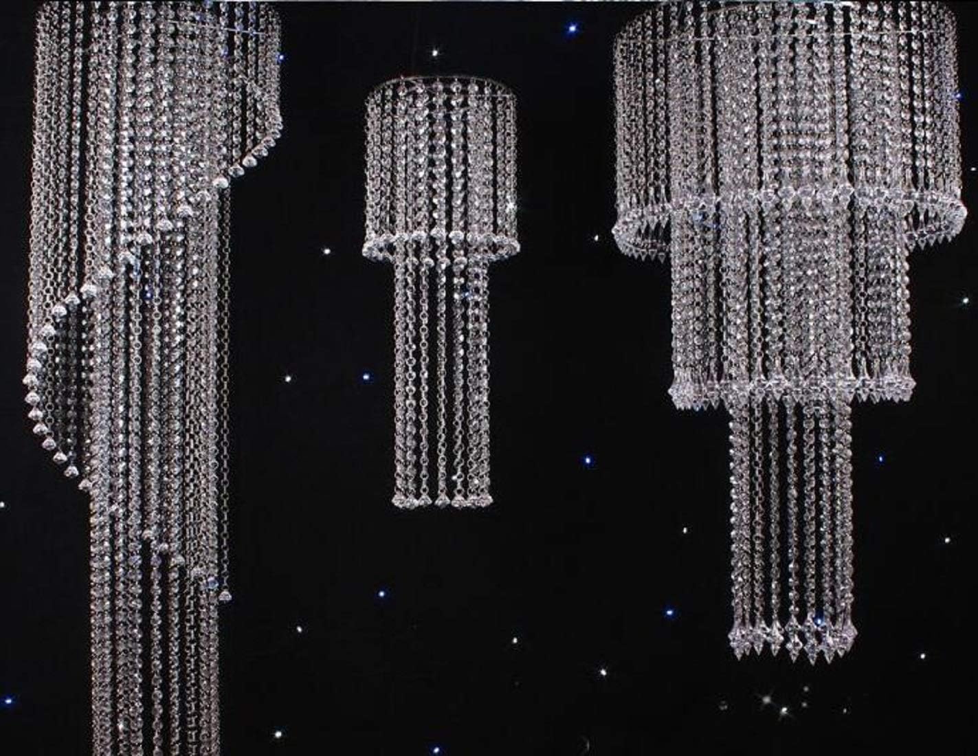 10 Pack (1000CM/30.5FT) Beaded Trim Clear Crystal Garland Chandelier Octagon Beads Chain