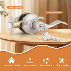 (2 Pack Wave Style Keyed Alike Entry Levers - Door Lever
