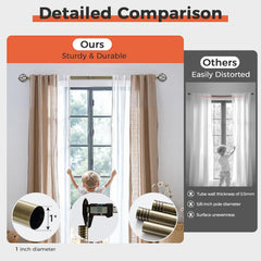 1 Inch Diameter Adjustable Small Curtain Rods for Windows 18 to 45 Inch, Fall Decor Heavy Duty Short Curtain Rod with