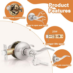 (2 Pack Wave Style Keyed Alike Entry Levers - Door Lever