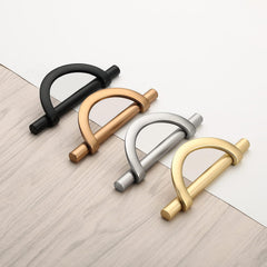 10 Pack 3.75 Inch Brushed Gold Kitchen Cabinet Handles - Half Moon Pulls for Cabinets, Drawers, Dressers - Hardware