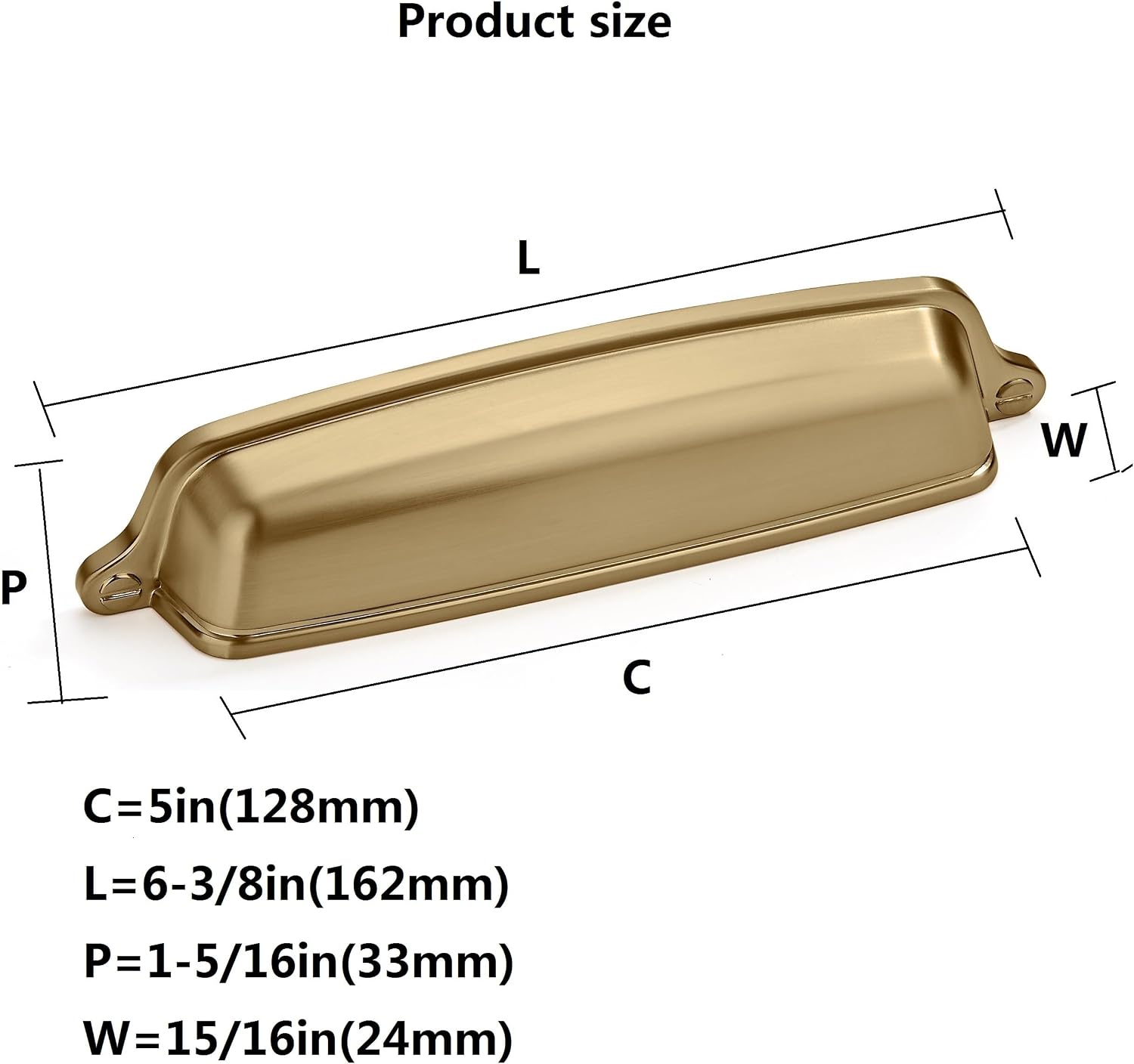 10 Pack 5 inch(128 mm) Drawer Pulls Champagne Bronze Cabinet Cup Pulls Cabinet Hardware Brushed Gold Kitchen Cabinet