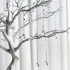 10 Pcs 5.3 Inch Crystal Raindrop Octagon Beads Chandelier Lamp Pendants - Crystal Raindrop Pendants with Octagon