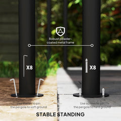 10' x 10' Outdoor Pergola Gazebo with UV-Resistant Canopy and Metal Frame, Sun Shade Shelter for Porch, Patio, Deck