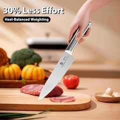 10 PCS Stainless Steel Drawer Knife Set with Wooden Organizer | Japanese High-Carbon Stainless Steel Blades |