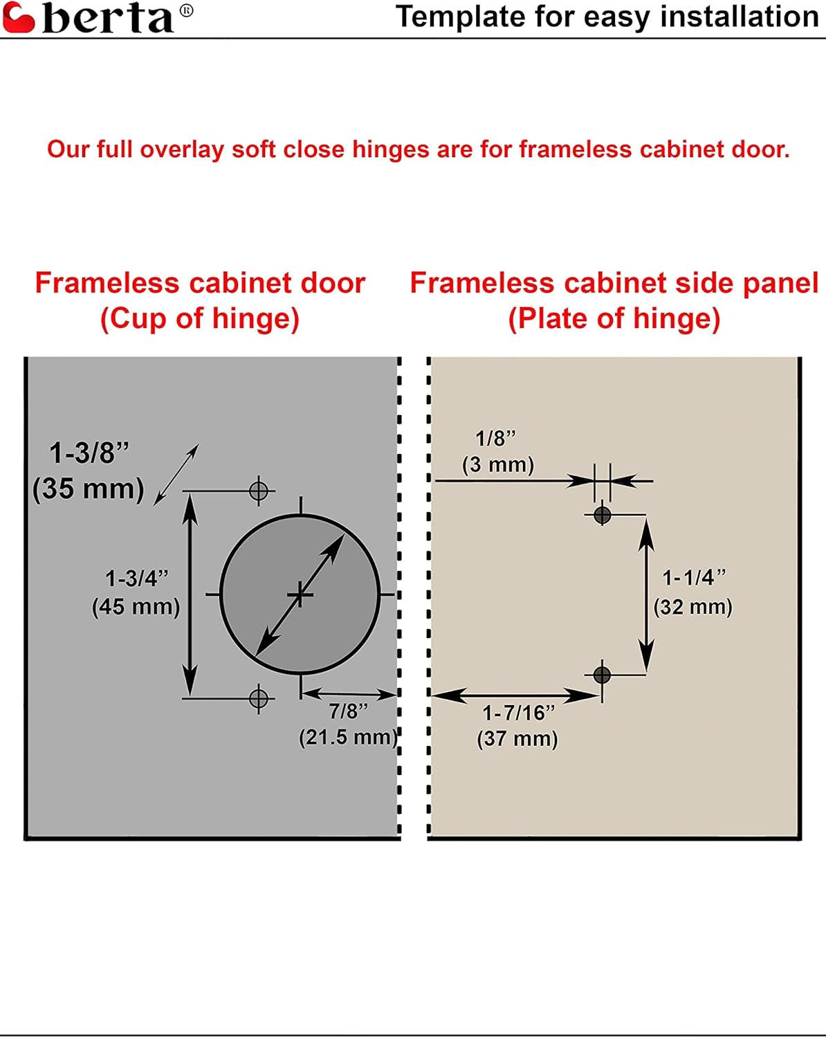 10-Pack Full Overlay Frameless Soft-Close European Hinges, 110° 3D Adjustable, Clip-On Concealed Kitchen Cabinet Door