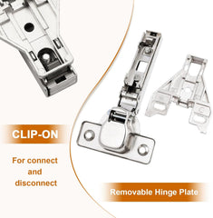 1 Pair（2 Pack） Kitchen Cabinet Hinges for Face Frame Cabinet, Concealed Cabinet Hinges Brushed Nickel with Mounting