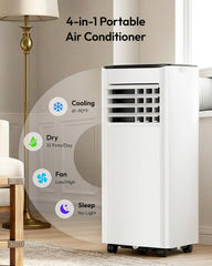 10,000 BTU Portable Air Conditioner, 3-in-1 Portable AC Unit with Cools, Dehumidifier, Fan, 50 dB Sleep Mode