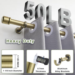 1 1/8 Inch Diameter Curtain Rods, Telescoping Heavy Duty Large Drapery Rod with Adjustable
