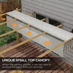 10' x 10' Retractable Pergola Canopy, Wood Grain Aluminum Pergola, Outdoor Sun Shade Shelter for Grill, Garden, Patio