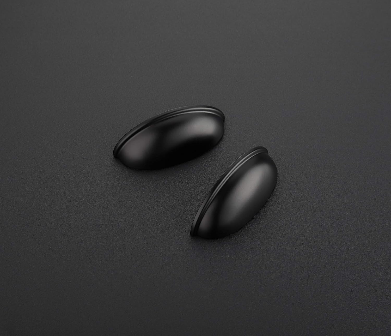 10 Pack 3" Drawer Pulls Flat Black Cabinet Cup Pulls Kitchen Hardware Cabinet Handles Drawer Handles Knobs 3 inch Hole