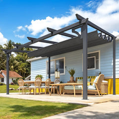 10' x 14' Gazebo Pergola for Patio, Adjustable Sun Shade Canopy Roof