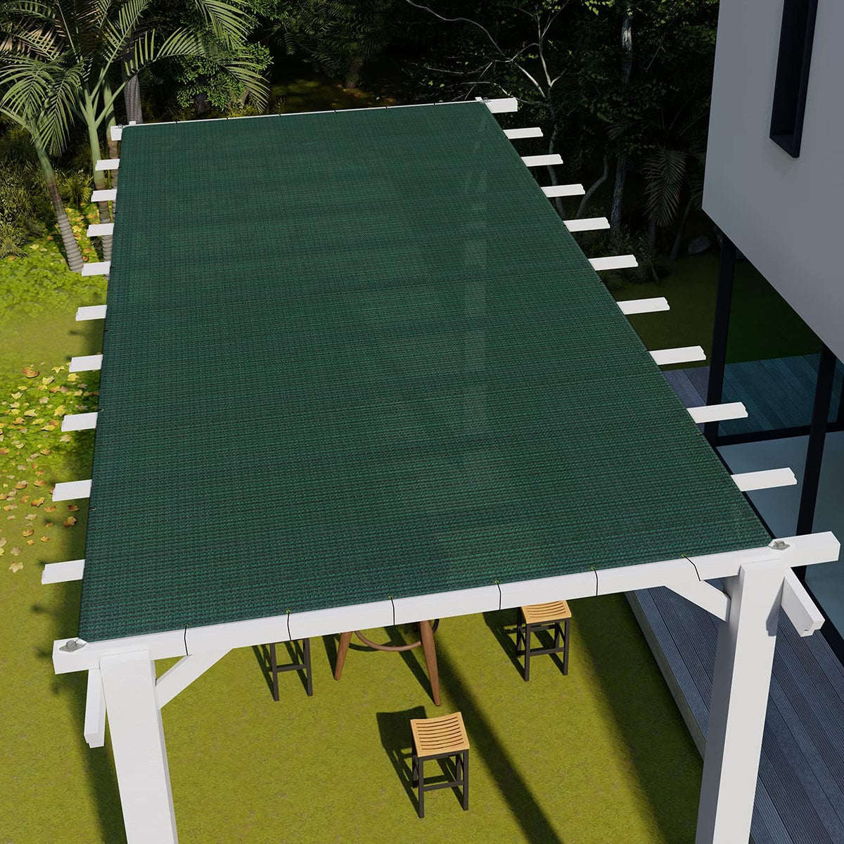 10' x 14' Sun Shade Sail Straight Edge Rectangle Canopy Shade Cover with D-Ring Grommets UV Block for Outdoor Pergola
