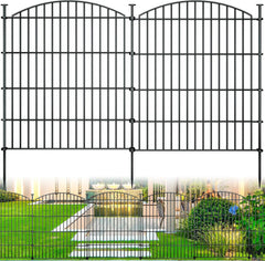 10 Panels Garden Fence Dog Fence Outdoor for Yard, 32in H x 23.6ft L Rustproof Metal Fencing with Ground Stakes | No