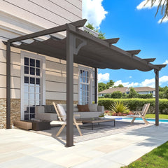 10' x 14' Gazebo Pergola for Patio, Adjustable Sun Shade Canopy Roof