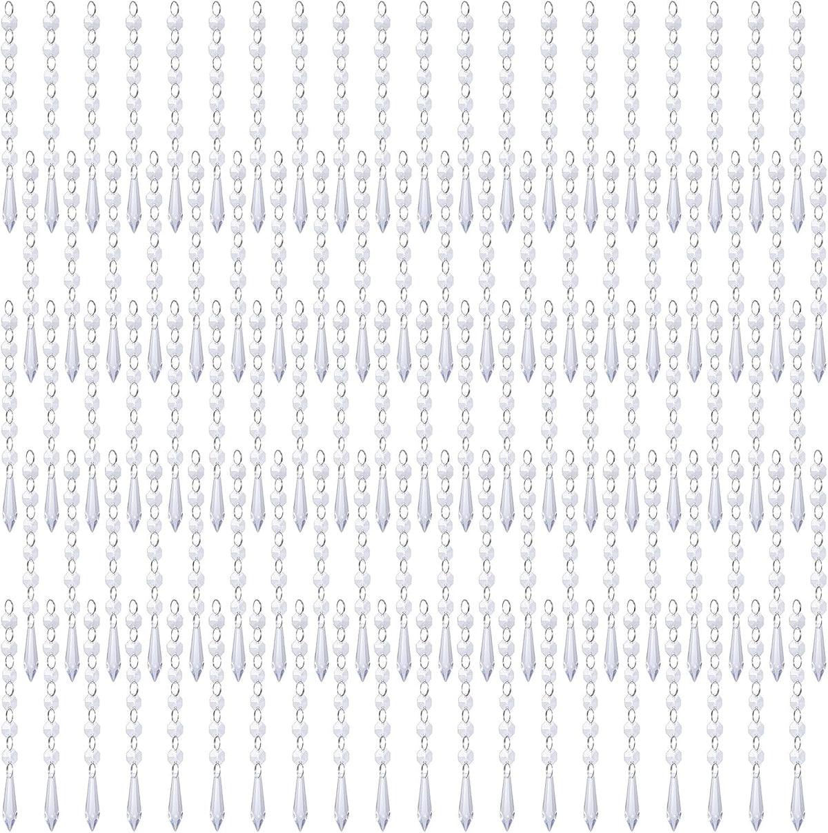 100 Pcs Clear Acrylic Hanging Crystals, Garland Strands for Chandelier Centerpieces Christmas Tree Wedding Party Home