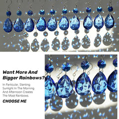 10 Pcs Blue Crystal Bauhinia Suncatcher Prisms Chandelier Window Decor - Blue Crystal Bauhinia Prisms Suncatcher