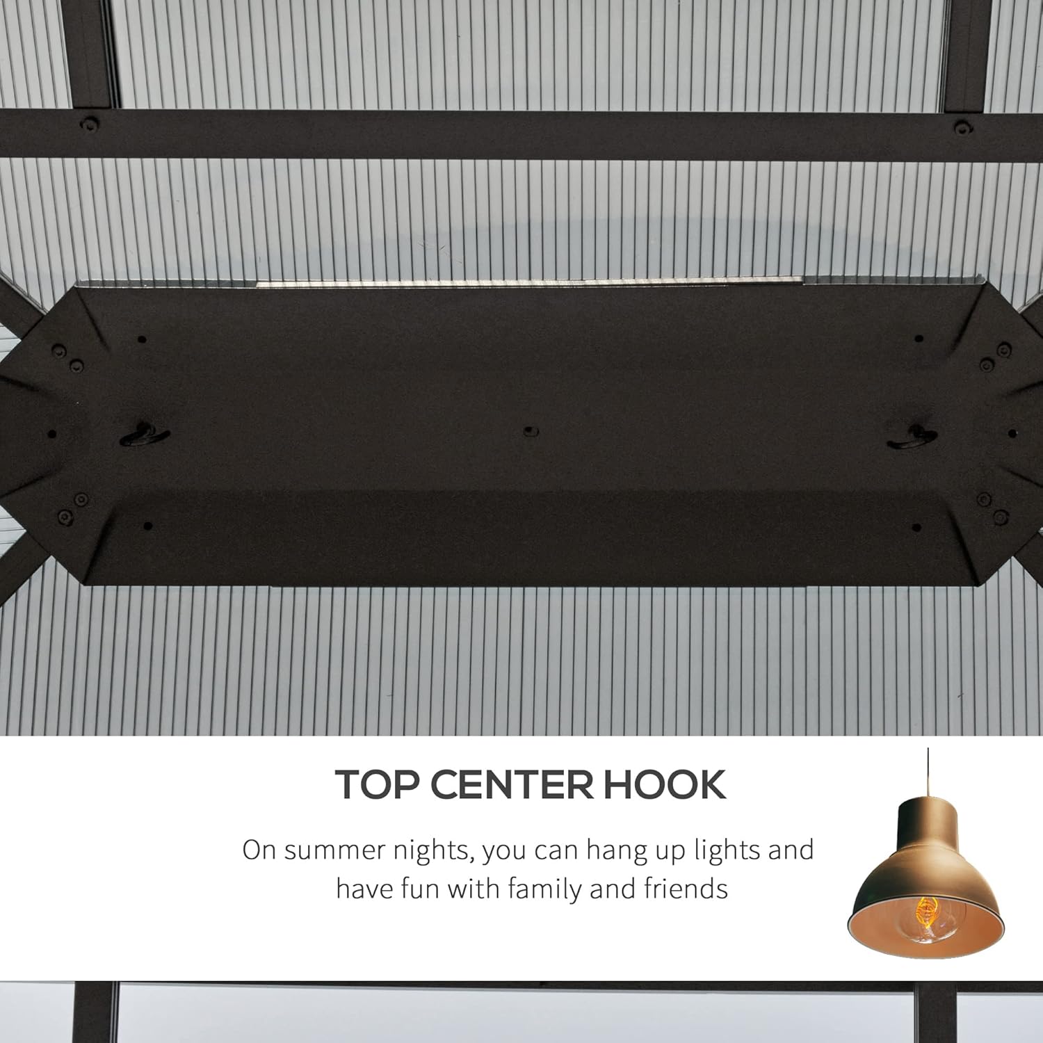 10' x 10' Hardtop Gazebo Canopy with Polycarbonate Roof, Aluminum Frame