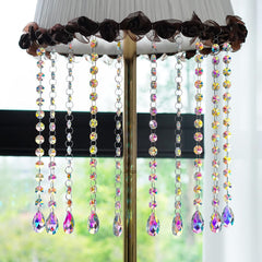 10 Pack Teardrop Crystals Garland, Crystal Teardrop Chandelier Replacement - AB Colorful Hanging Glass Crystals for
