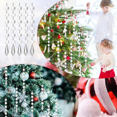 100 Pcs Acrylic Hanging Crystals for Centerpieces Chandelier Clear Crystal Garland Strands Ornament Acrylic Clear
