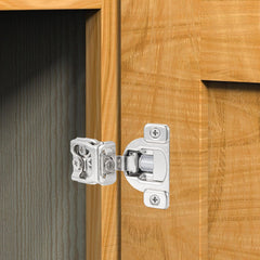 (4 Pack) 1 Inch Overlay Soft Close Cabinet Hinges, Kitchen Concealed Hinges for Face Frame Door, European Hinges with Brushed Nickel
