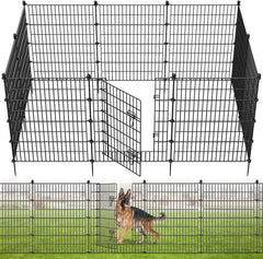 10 Panels No Dig Decorative Garden Fence with Gate, 40 in(H) X 23.6 ft(L) Outdoor Dog Rabbits Fence, Animal Barrier