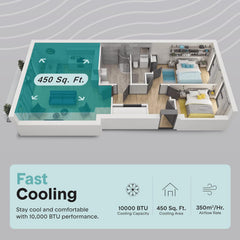 10,000 BTU Portable Air Conditioner and Heater, Small AC with Dehumidifier and Fan
