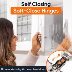 (50 PCS) Full Overlay Soft Close Cabinet Hinges Cabinets - 105° Face Frame Concealed Cabinet Door Hinge -3 Way
